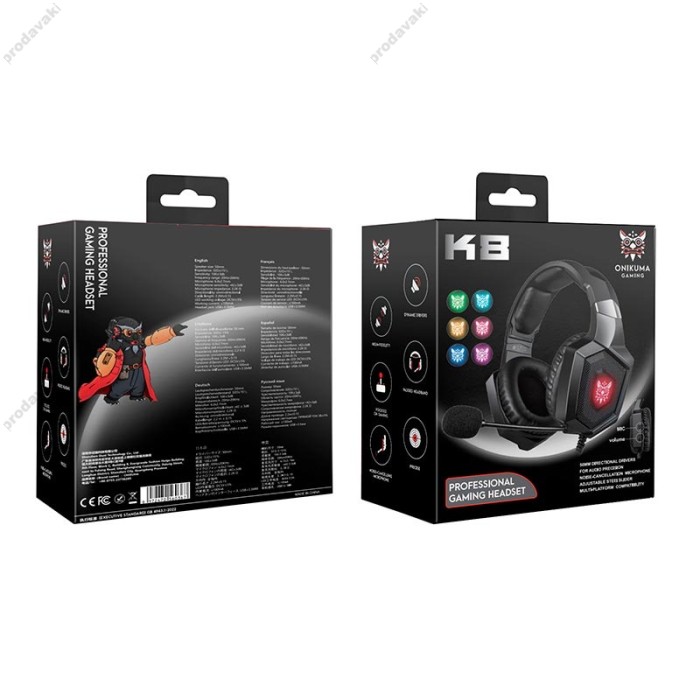 Дротові навушники Onikuma K8 Gaming with LED Black